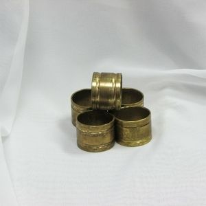 Brass Napkin Rings Set of 5 Vintage Tableware Accessories Home Decor Rustic Boho